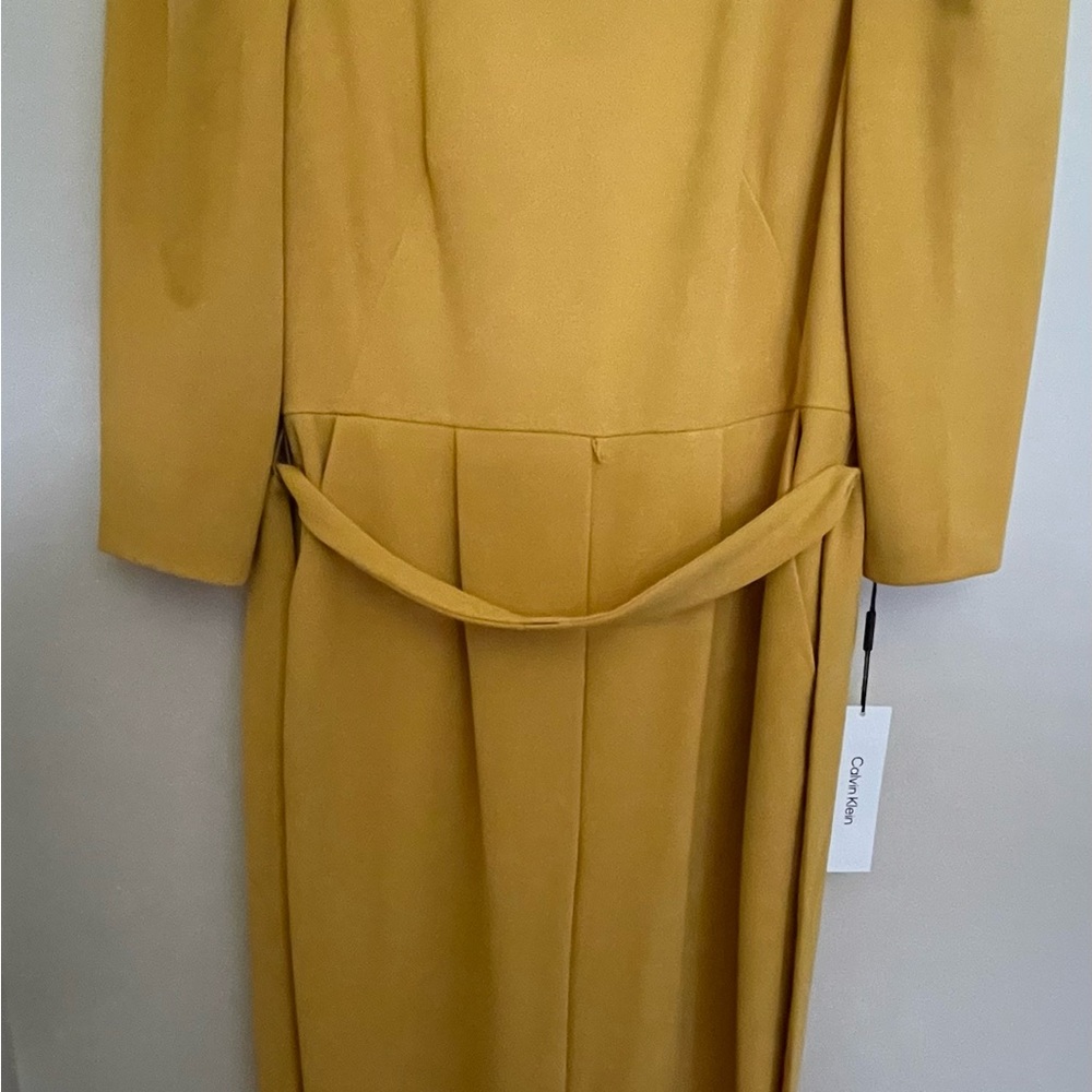 Calvin Klein Mustard Long Sleeve Dress
